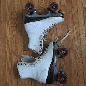 White vintage roller skates